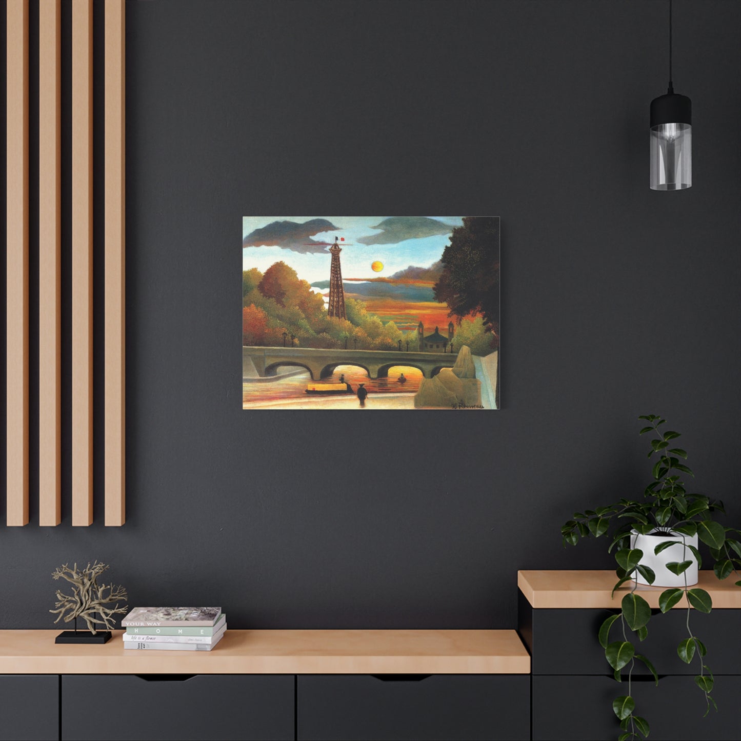 Canvas ~ Seine and Eiffel Tower in the sunset (Henri Rousseau 1910)