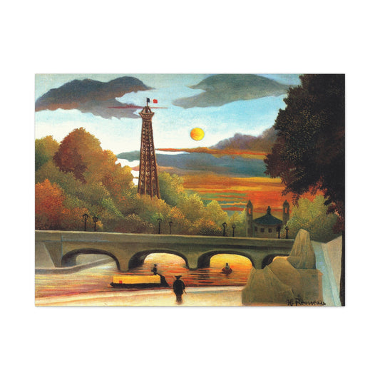Canvas ~ Seine and Eiffel Tower in the sunset (Henri Rousseau 1910)