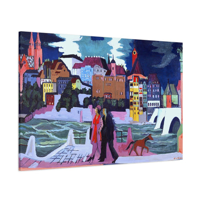 Canvas ~ View of Basel and the Rhine (Ernst Ludwig Kirchner 1927-1928)