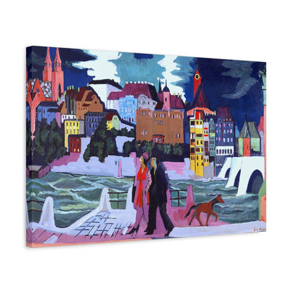 Canvas ~ View of Basel and the Rhine (Ernst Ludwig Kirchner 1927-1928)