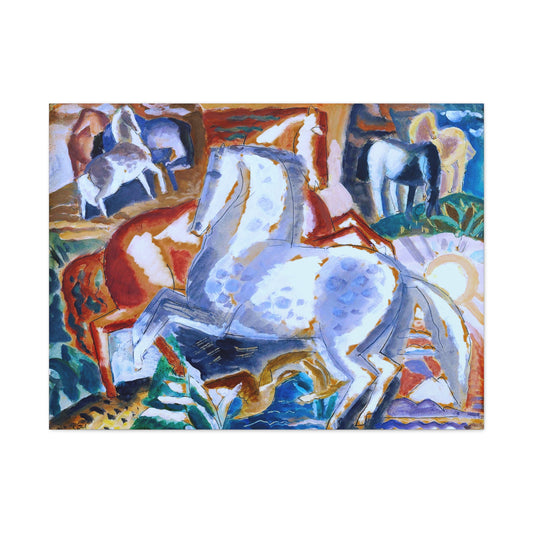 Canvas ~ Horses in Landscape (Leo Gestel 1928)