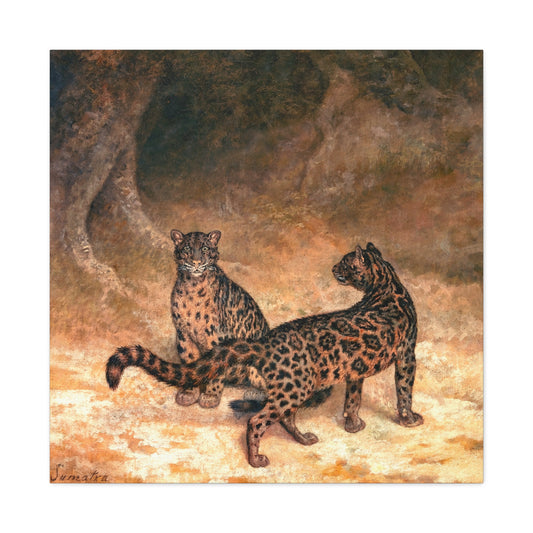 Canvas ~ Clouded Leopards (Jacques-Laurent Agasse 1825)