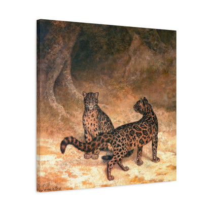 Canvas ~ Clouded Leopards (Jacques-Laurent Agasse 1825)