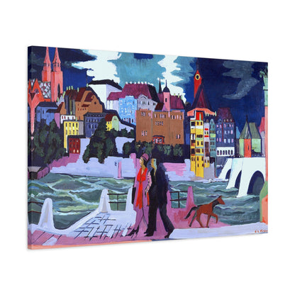 Canvas ~ View of Basel and the Rhine (Ernst Ludwig Kirchner 1927-1928)