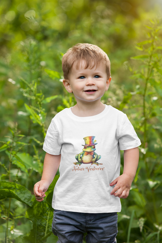 T-shirt (Unisex, Youth) ~ Nature Venturer Frog in a Rainbow Hat