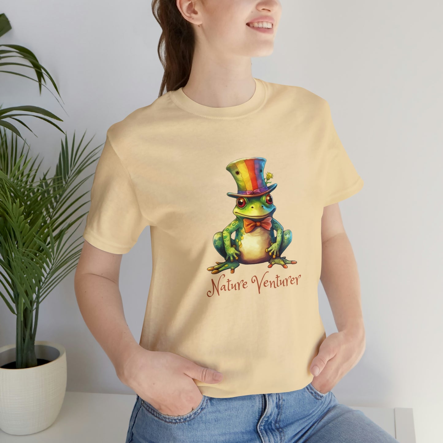 T-shirt (Unisex) ~ Nature Venturer Frog in a Rainbow Hat